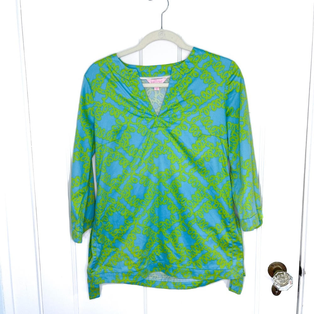 Lilly Pulitzer Blue Green “Lilly” Tunic S